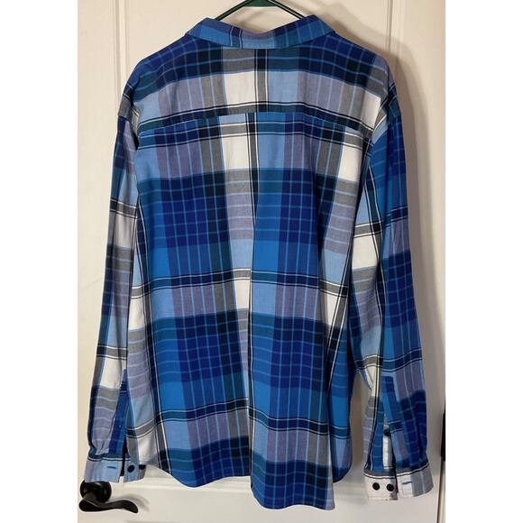 Columbia Blue Plaid Long Sleeve Regular Fit Shirt XXL - Picture 2 of 5